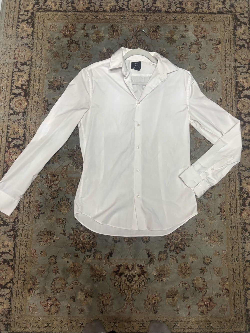 Men's White Dress Shirt - Classic Slim Fit Button-Up